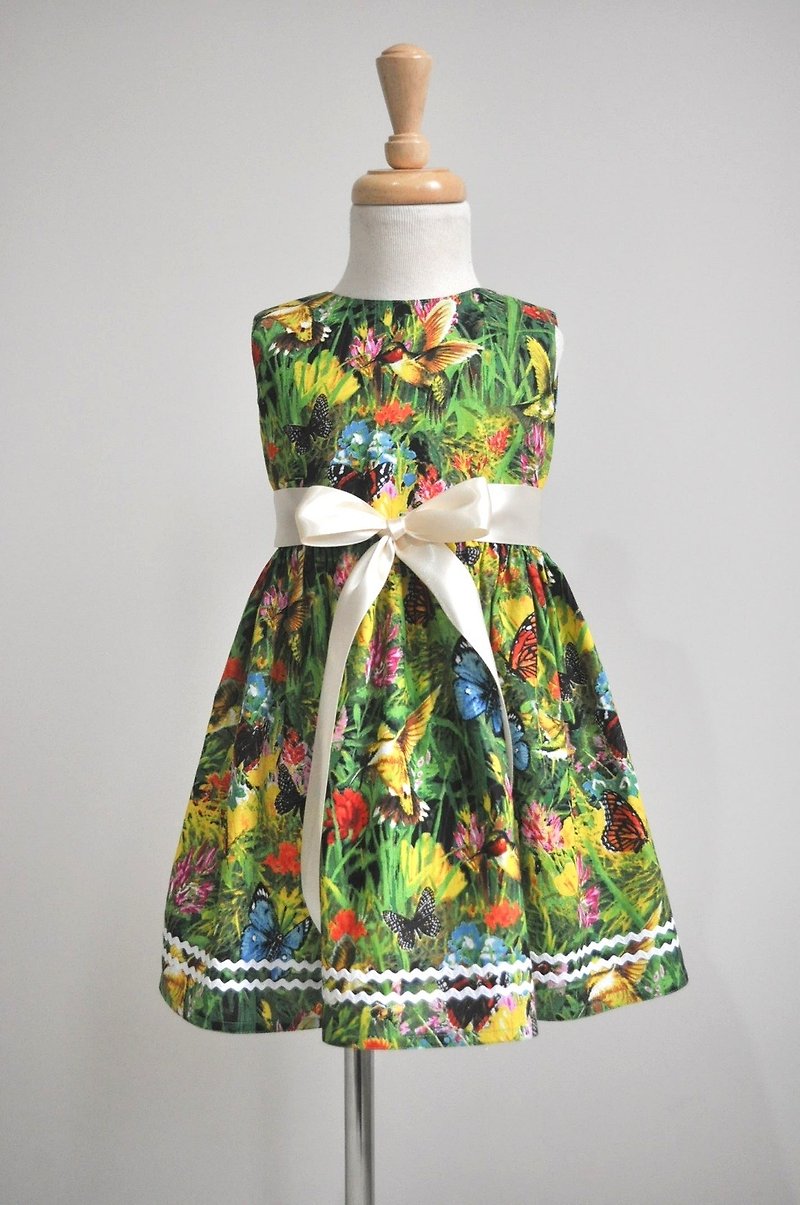Butterfly Forest mini dress - Other - Cotton & Hemp Green