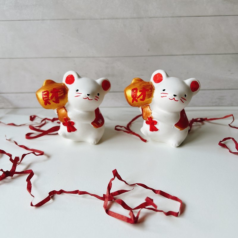 【形状ディフューザー石（カスタマイズ可能）】Bangchui Lucky Mouse ディフューザー石 - アロマ・線香 - その他の素材 ホワイト