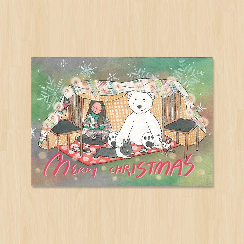 花蓮のクジラとイルカ/クリスマス/ピリオドポストカード - カード・はがき - 紙 多色