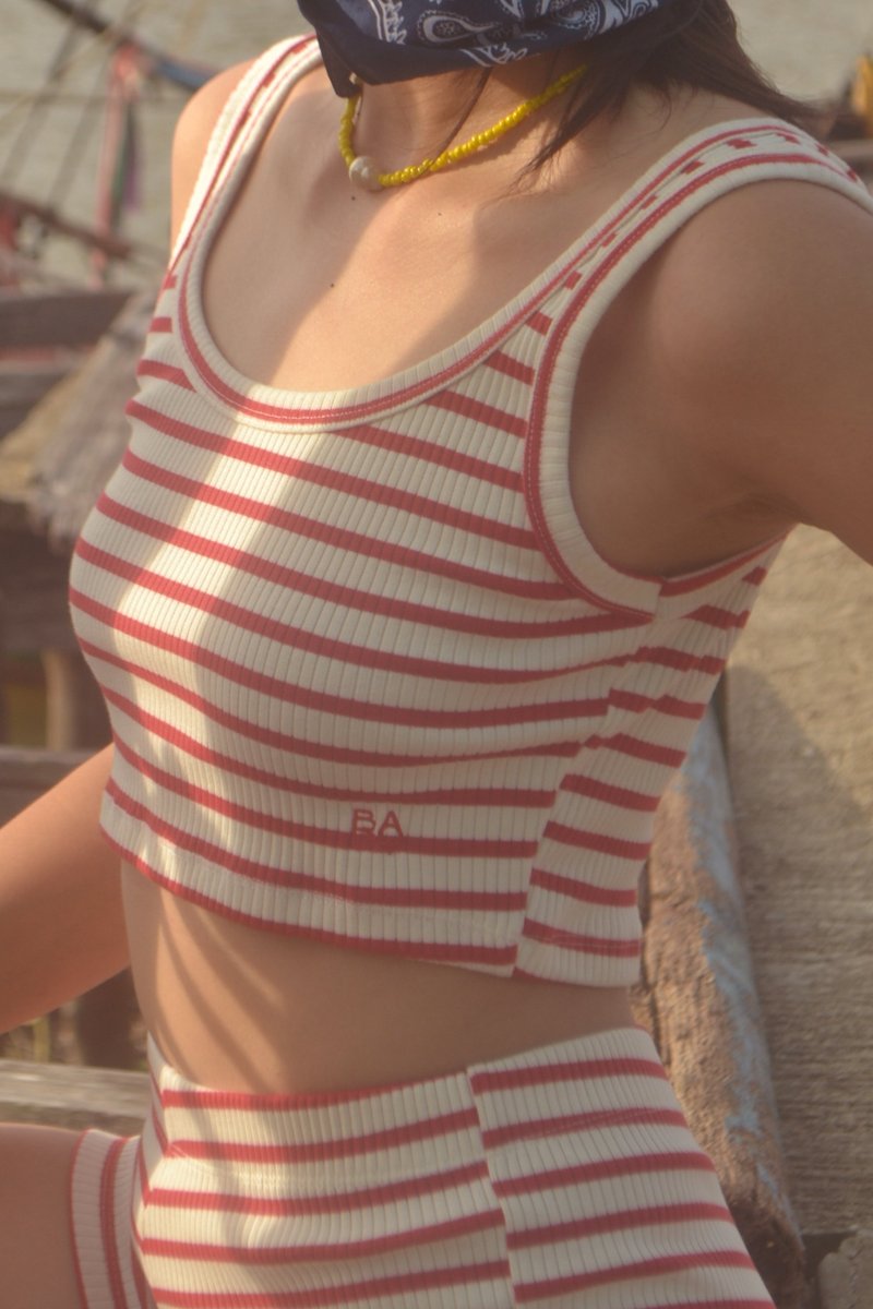 Bayday l AM.PM. CROP TANK TOP l Red - 女上衣/長袖上衣 - 其他材質 