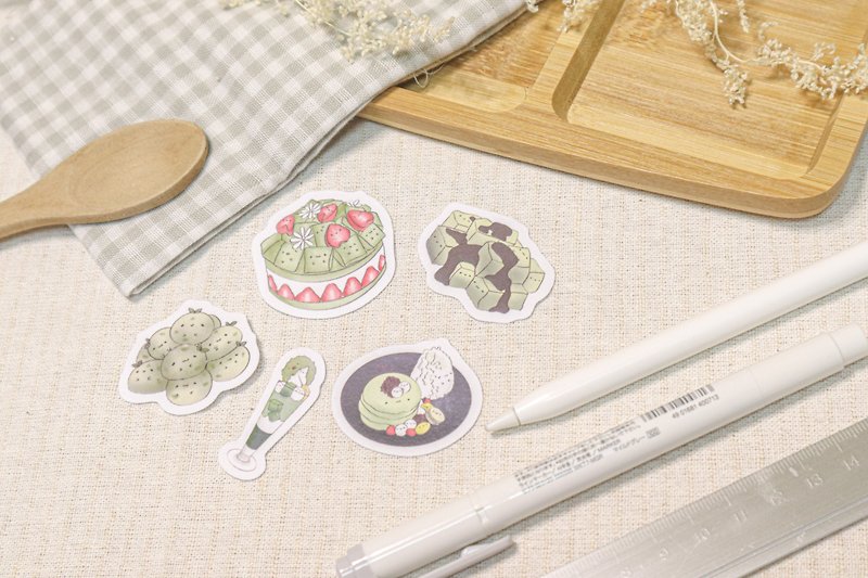 Matcha Washi Paper Stickers (12pcs)