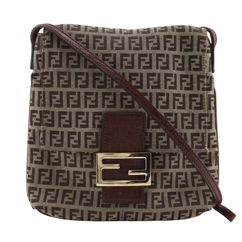 【日本直送】フェンディ FENDI ズッキーノ ショルダーバッグ ナイロンキャンバス 茶 レディース【中古】 - 側背包/斜背包 - 尼龍 咖啡色