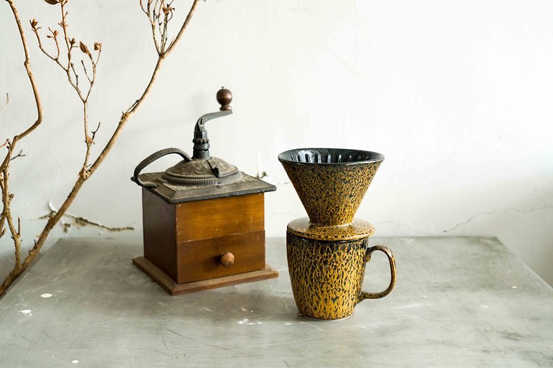 【Dali Kiln】Colorful Magnetic Coffee Filter Cup/Coffee Cup Set Hongmeng Tianmu - เครื่องทำกาแฟ - เครื่องลายคราม 