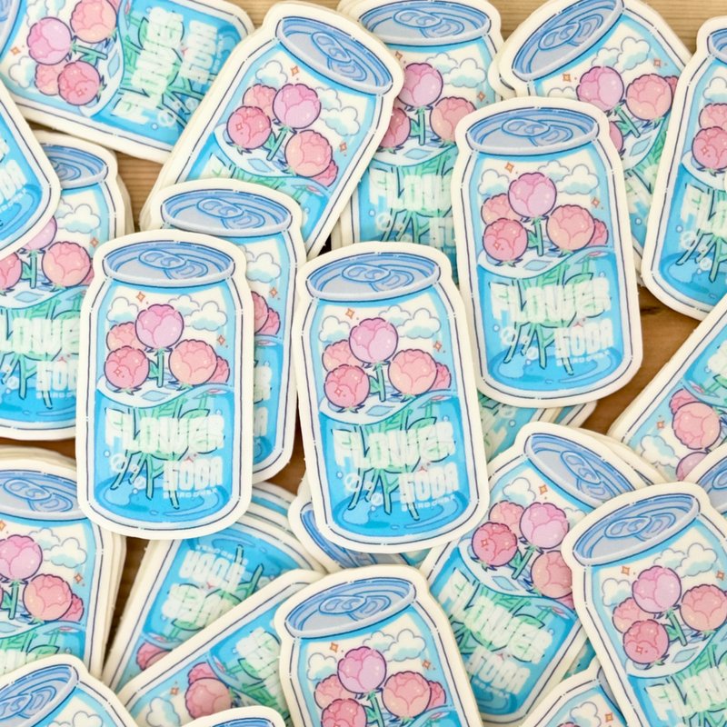 Sticker (Flower Soda) - Stickers - Waterproof Material Blue