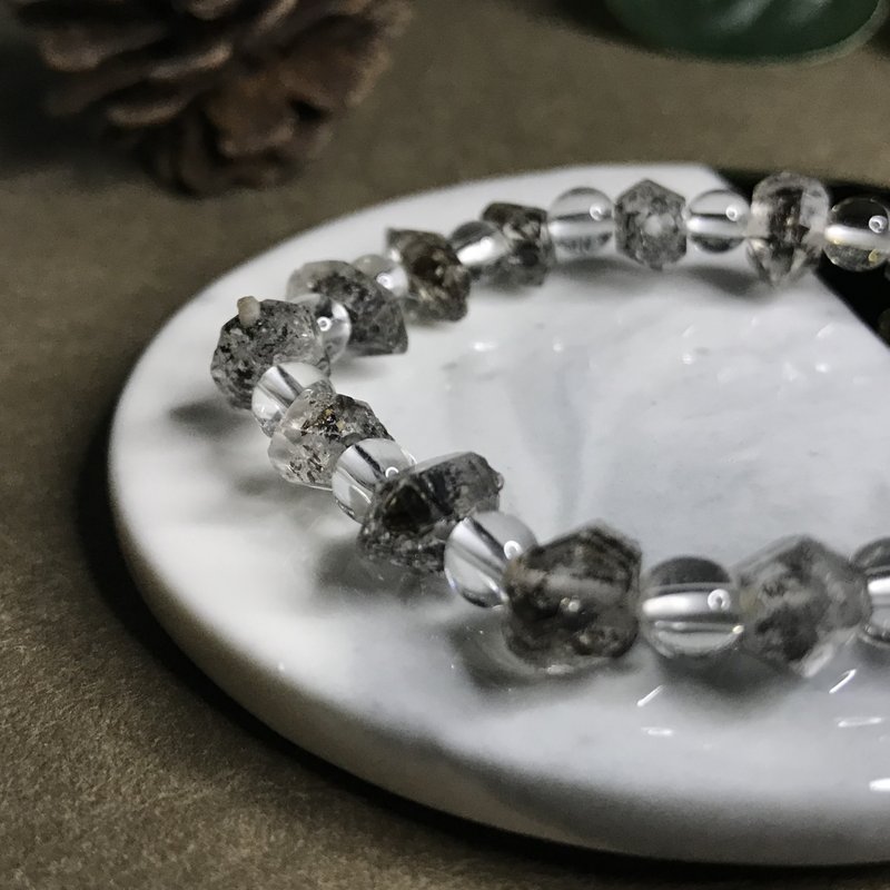 淨化之石閃靈鑽HerkimerDiamond手鏈 提昇水晶能量 情人生日禮物 - 手鍊/手環 - 水晶 