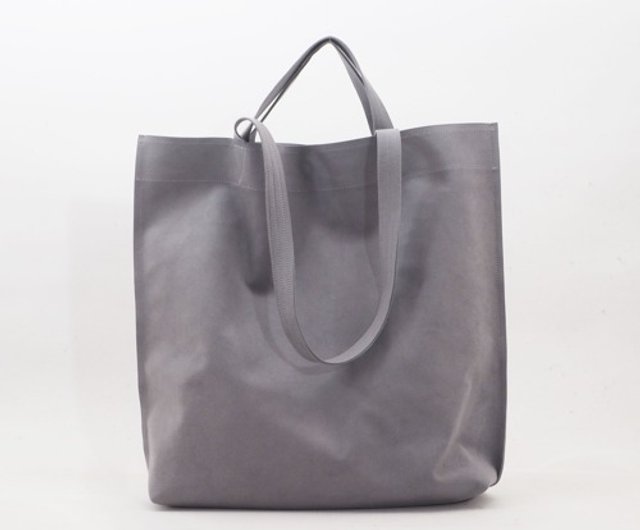 double handle tote（グレー）/人工皮革/ユニセックス/T074 - ショップ