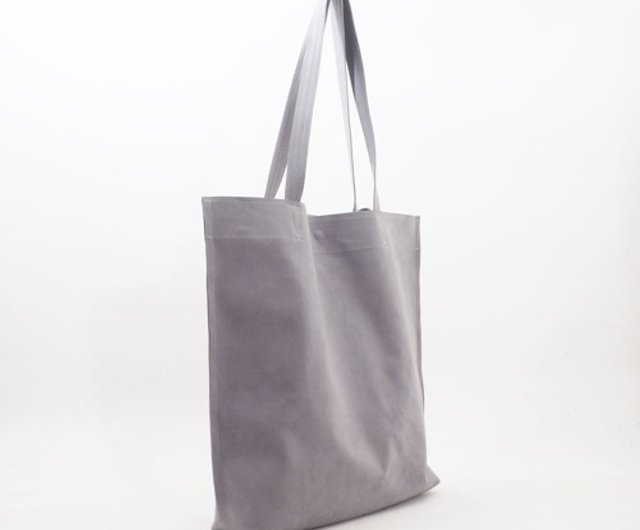 double handle tote（グレー）/人工皮革/ユニセックス/T074 - ショップ