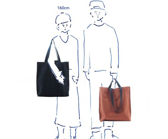 double handle tote（グレー）/人工皮革/ユニセックス/T074 - ショップ