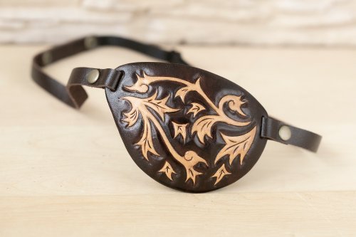 Migharda Leather Eye Patch | Brown Eye Patch | Custom Eye Patch | One Eye