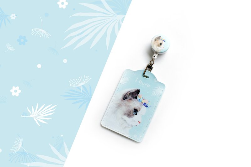 i good clip retractable universal certificate set / Persian cat_H19 - ID & Badge Holders - Other Materials Blue