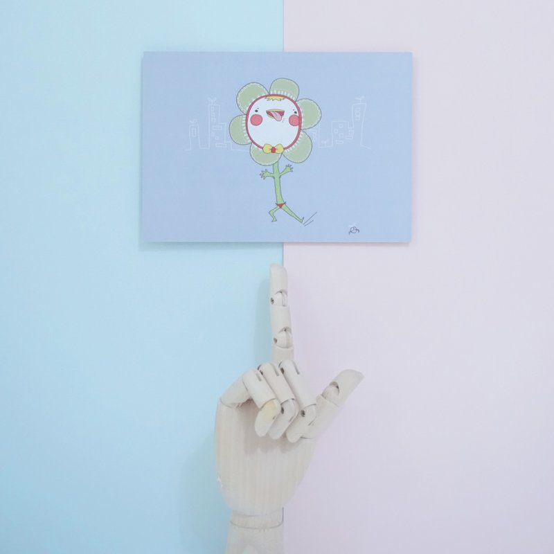河童蛋 明信片⊿:每個人都是一朵花 - 卡片/明信片 - 紙 藍色
