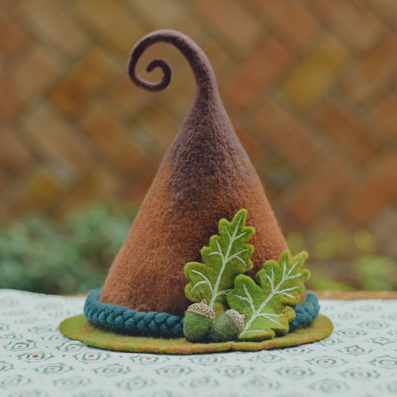 Mushroom Dream Original Handmade Wool Felt Hat Christmas Adult Children Pine Cone Wizard Magic Autumn and Winter Witch Hat