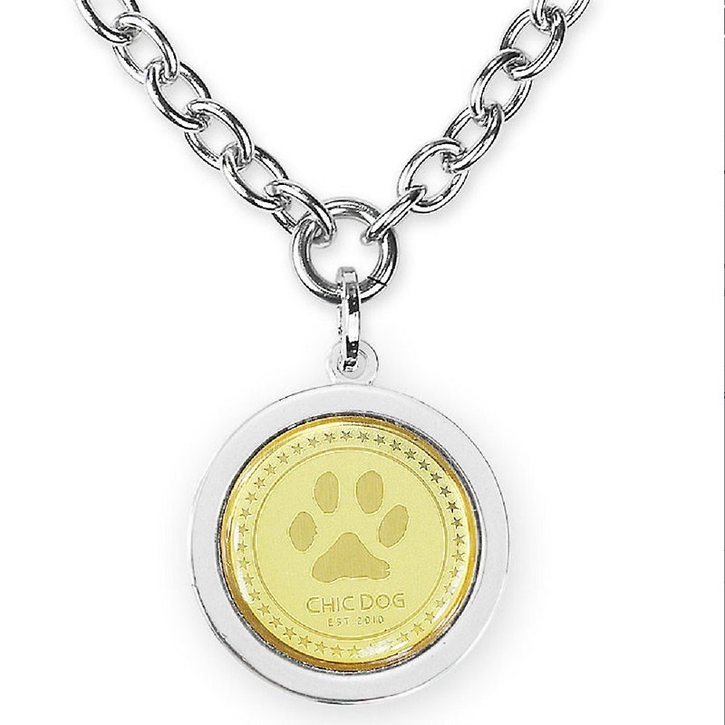 The only 304 Stainless Steel necklace - classic round plate ((free engraving service)) - ปลอกคอ - โลหะ สีเงิน