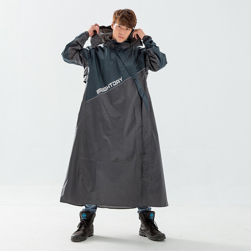 X武士斜開連身式風雨衣-墨綠 - 雨傘/雨衣 - 防水材質 綠色