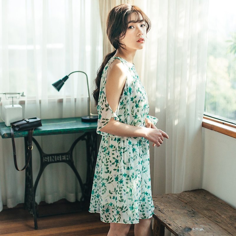 Annie Chun Xia Jing Chen 2017 models strapless Floral Dress Dress - ชุดเดรส - เส้นใยสังเคราะห์ ขาว