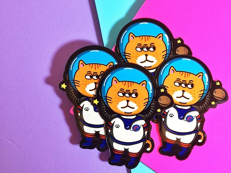 Star Cat / Sticker - สติกเกอร์ - วัสดุกันนำ้ หลากหลายสี