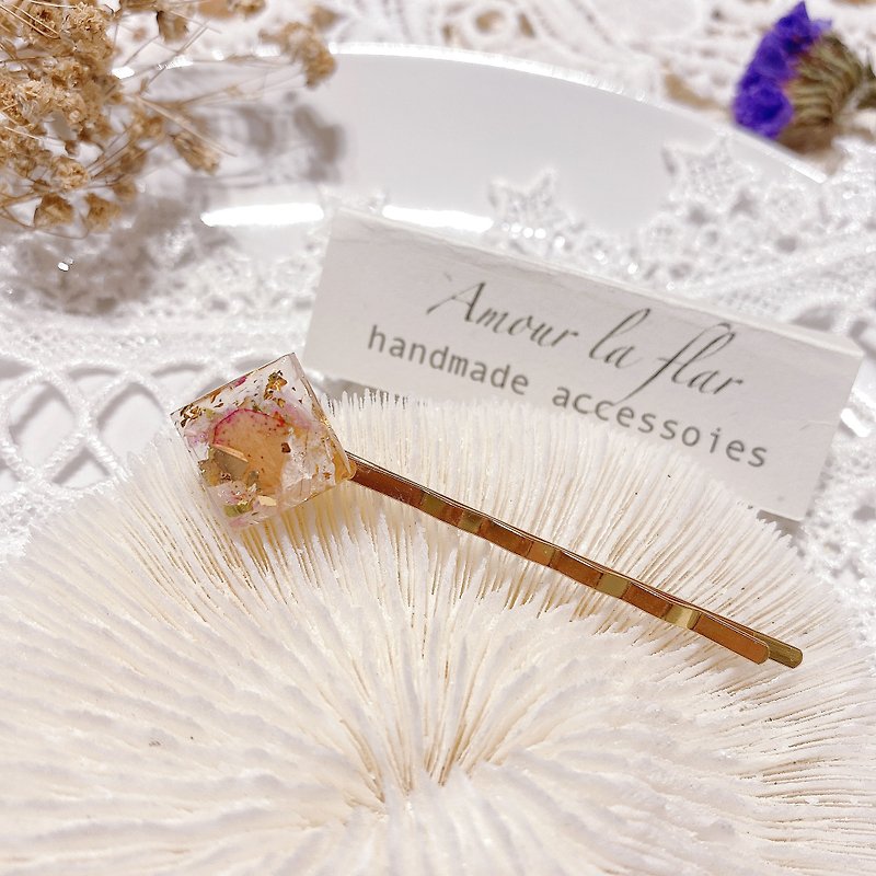 [Molafu hand-made design] Dry flower hairpin bead fine clip series