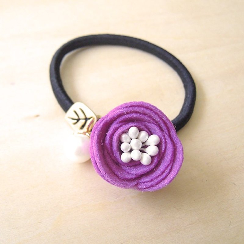 RARAPUPU flower pearl hair ring purple lover birthday Christmas exchange gift - Hair Accessories - Other Materials Purple