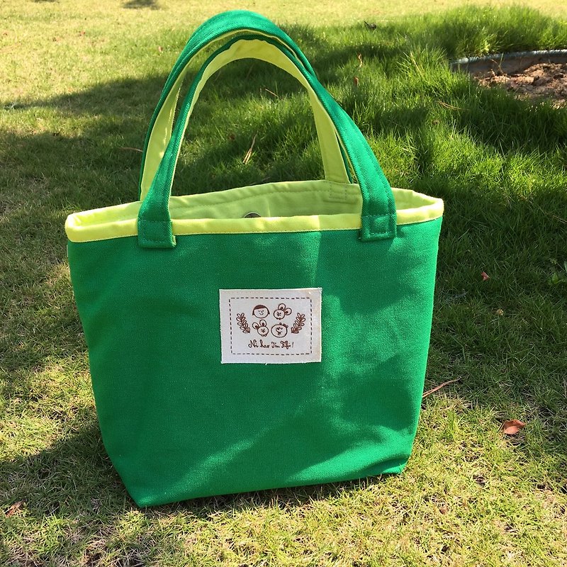 FiFi Canvas Bag-Apple Bag - กระเป๋าถือ - วัสดุอื่นๆ สีเขียว