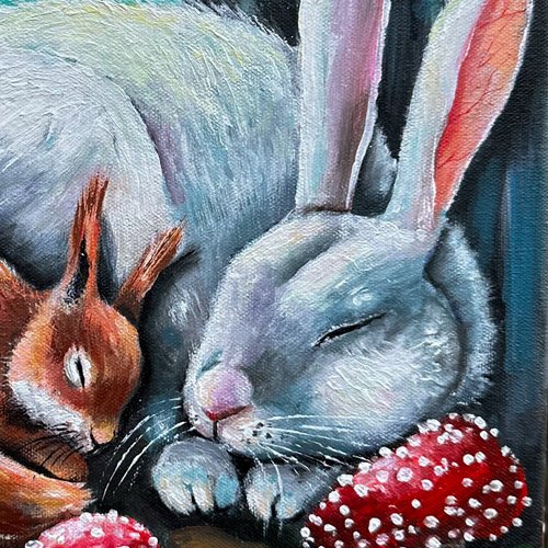 原画 ネズミ SSM 動物画 絵画 アクリル画 現代アート 細密画