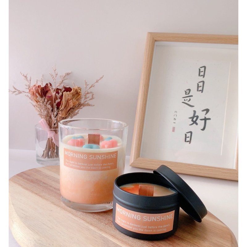 [Rainbow Candle] Orange - Morning Sunshine | Sweet citrus tone | - เทียน/เชิงเทียน - ขี้ผึ้ง สีส้ม