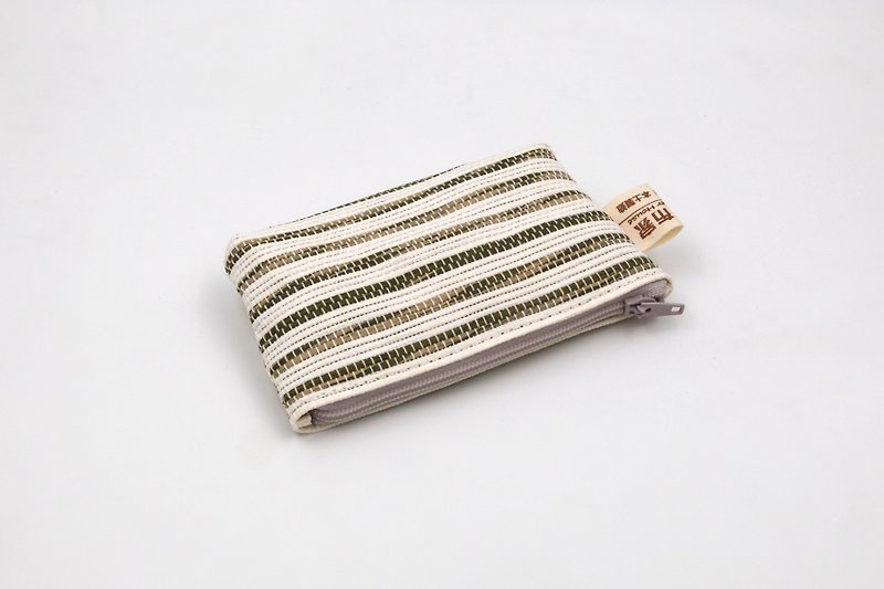[Paper cloth home] Coin purse coffee white paper thread knitting - กระเป๋าใส่เหรียญ - กระดาษ สีกากี