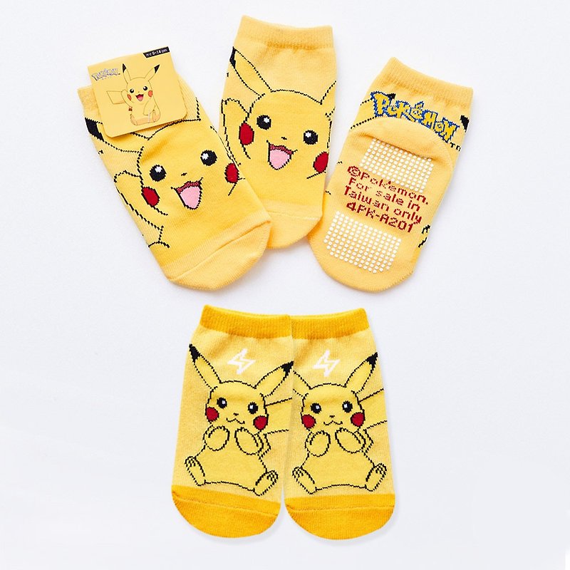 [ONEDER Wanda] Pokemon Pikachu Children's Non-slip Socks Taiwan Made Baby Socks - ถุงเท้า - วัสดุอื่นๆ 
