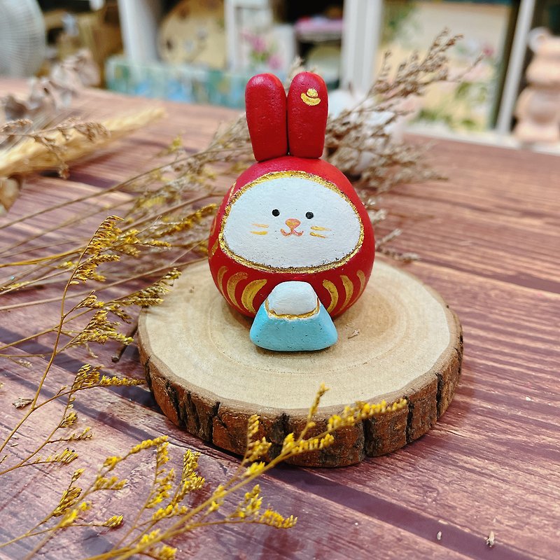 Year of the Rabbit Lucky Rabbit Fushen Ornament Rabbit Year Small Things Fushen Fuji Special Gift - ของวางตกแต่ง - ดินเหนียว 
