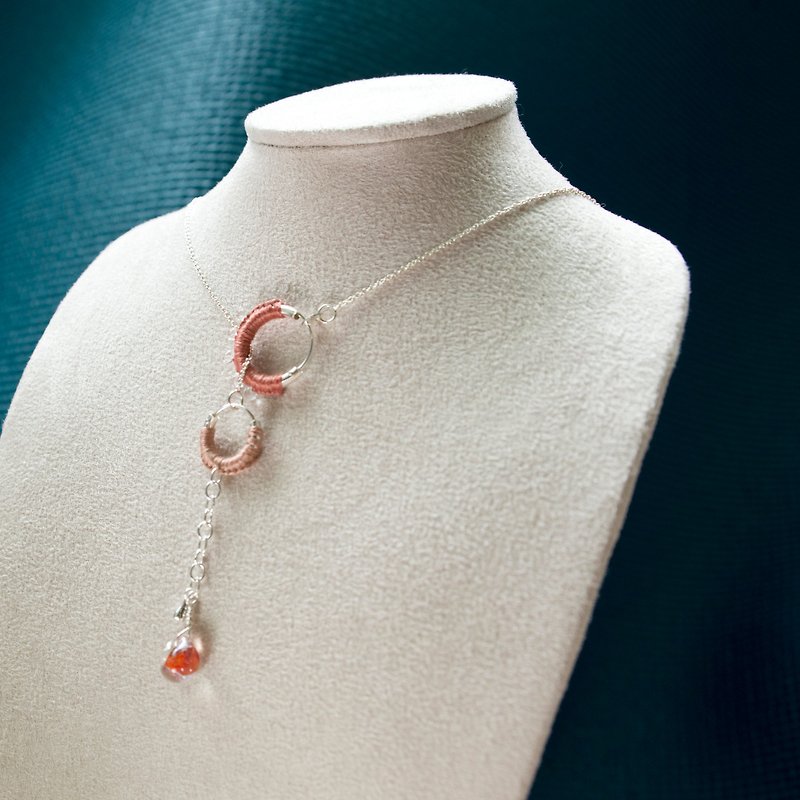 Time sets a dream orange-925 sterling silver multi-way necklace - สร้อยคอยาว - โลหะ สีแดง