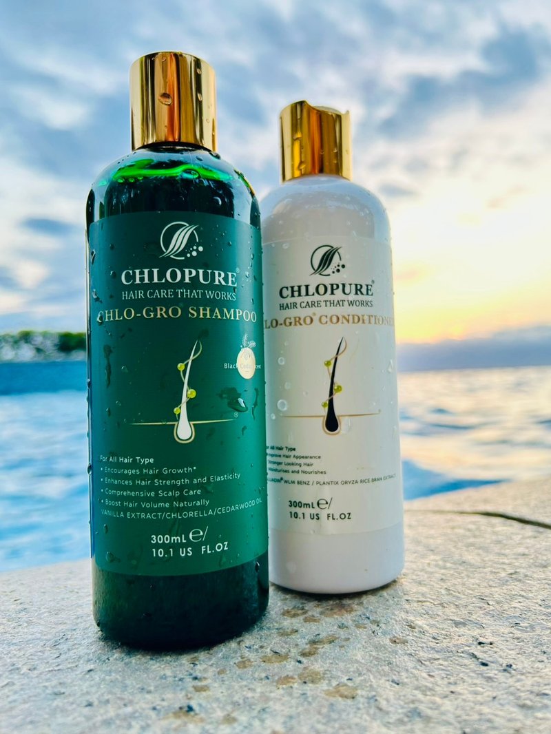 【英國品牌CHLOPURE】潤髮乳300ml+養髮洗髮精300ml 2入組 - 洗髮精/餅/皂 - 環保材質 綠色