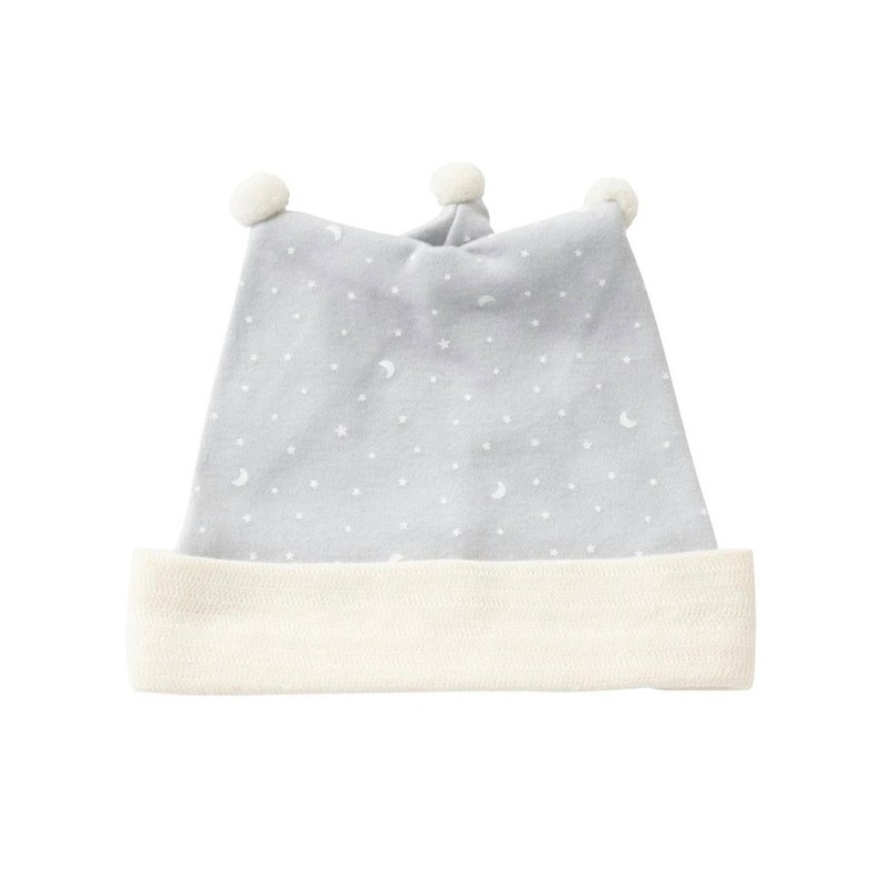 [Japan OP mini] Three-dimensional baby hat light gray starry sky - หมวกเด็ก - ผ้าฝ้าย/ผ้าลินิน 