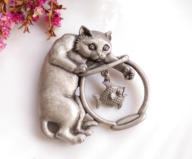アンティークシルバー 猫イギリス アンティークシルバー 猫イギリス