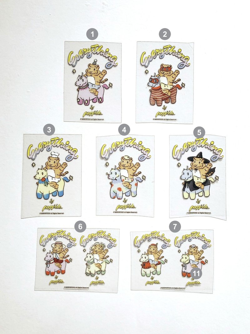 感壓防水水晶轉印貼紙 | 7款 - 貼紙 - 塑膠 多色