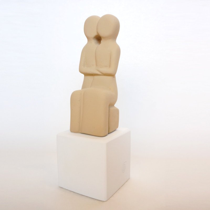 基克拉澤斯文明-伴侶 (赭色) Cycladic Couple-手工陶製雕像擺飾 - 擺飾/家飾品 - 陶 卡其色