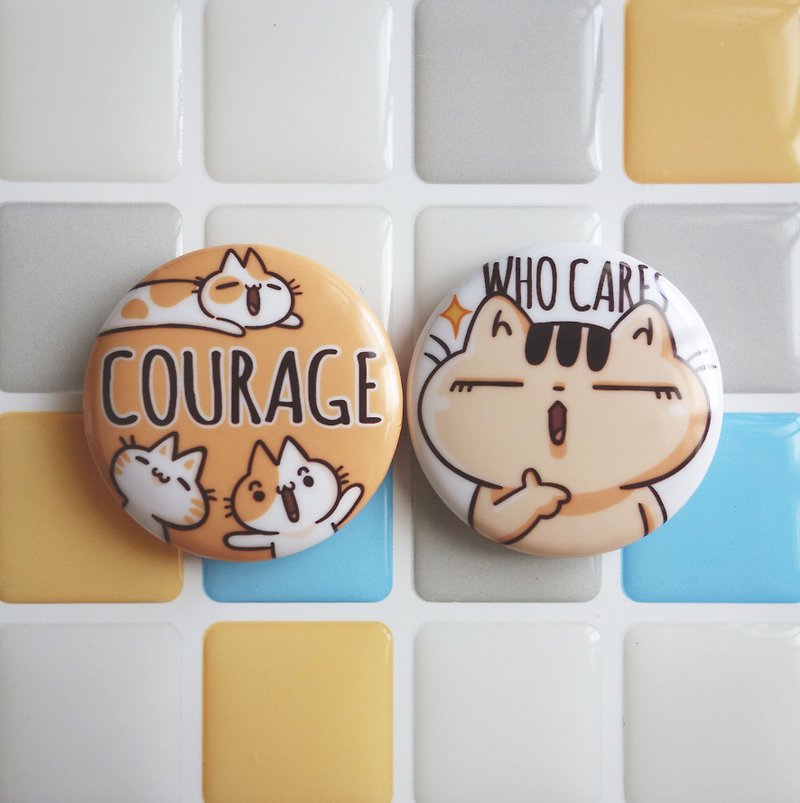 Pin Magnet Two in One Small Badge 1 - Courage / (1 serving 2 in) - Badges & Pins - Other Materials 