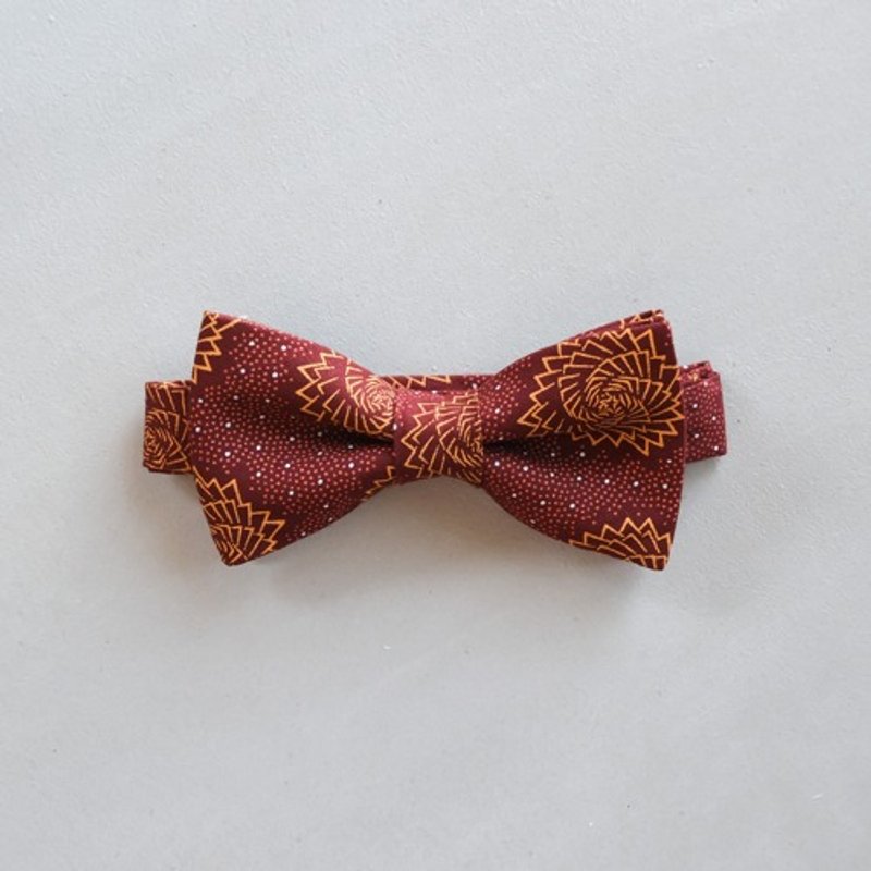 Shweshwe Fabric Bow Tie Shweshwe Brown - Other - Cotton & Hemp 