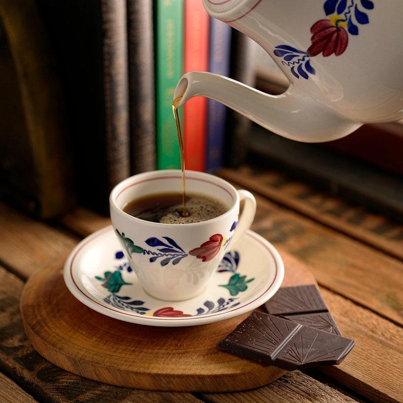 比利時Boch手繪Boerenbont 'Audrey'茶杯組/咖啡杯組/老件 - 茶壺/茶杯/茶具 - 瓷 多色