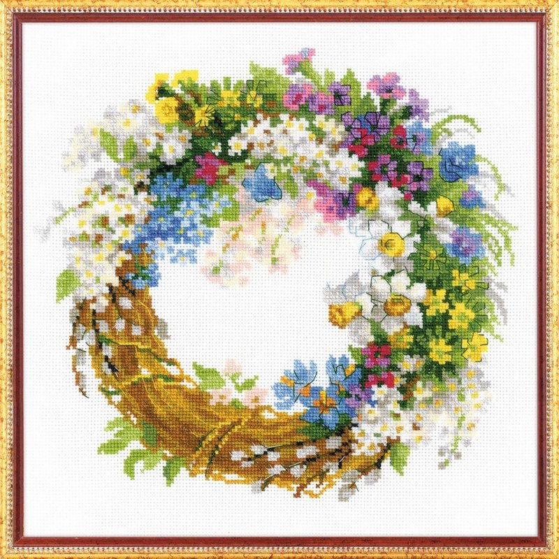 RIOLIS 十字繡材料包 - 花圈系列 - 歐洲野櫻桃 - 編織/刺繡/羊毛氈/縫紉 - 其他材質 