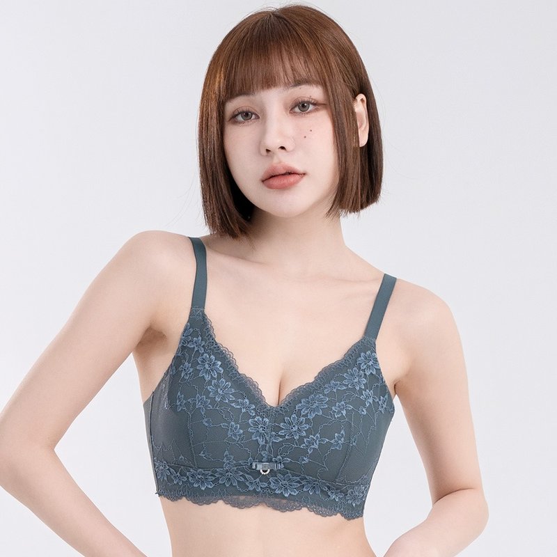 Pink Lady 無鋼圈 BC罩杯 晨光戀語 透氣孔薄襯 集中包覆內衣 - 女內衣褲 - 其他人造纖維 綠色