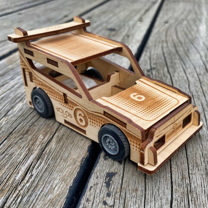 Christmas gift exchange gift dOLOb-Pull back car-Ankylosaurus-DIY wooden