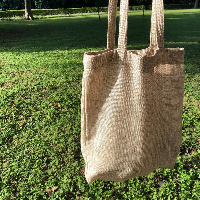 環保購物袋/野餐 - 側背包/斜背包 - 棉．麻 白色