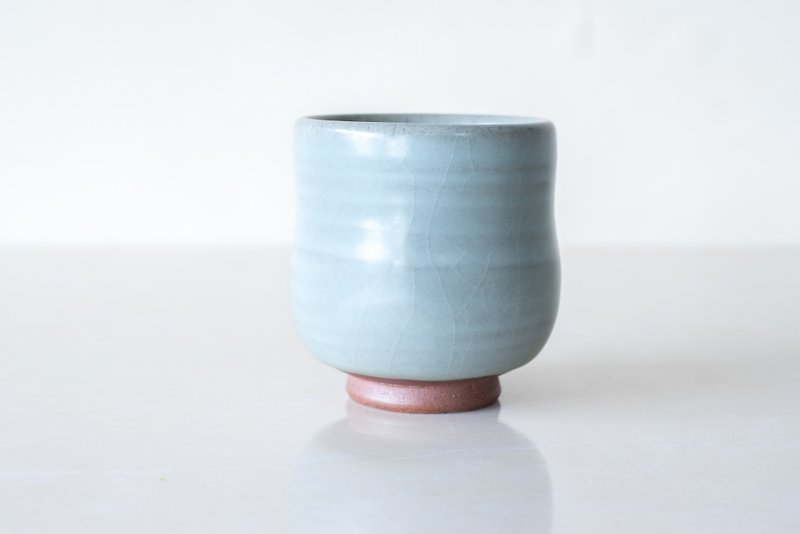 リバースカップ/手悪い手作り陶器の釉薬焼成 - 急須・ティーカップ - 陶器 ブルー