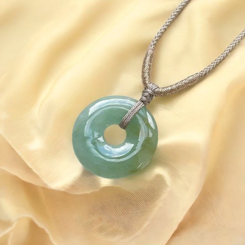 瓔珞珠寶盒 E.L.Jewelry Box 冰糯綠翡翠平安扣編織項鍊 | 天然緬甸玉翡翠A貨