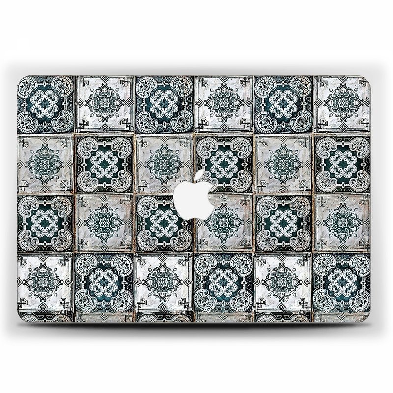 พลาสติก เคสแท็บเล็ต สีเทา - MacBook case MacBook Air MacBook Pro Retina MacBook Pro case gray tile art 2110