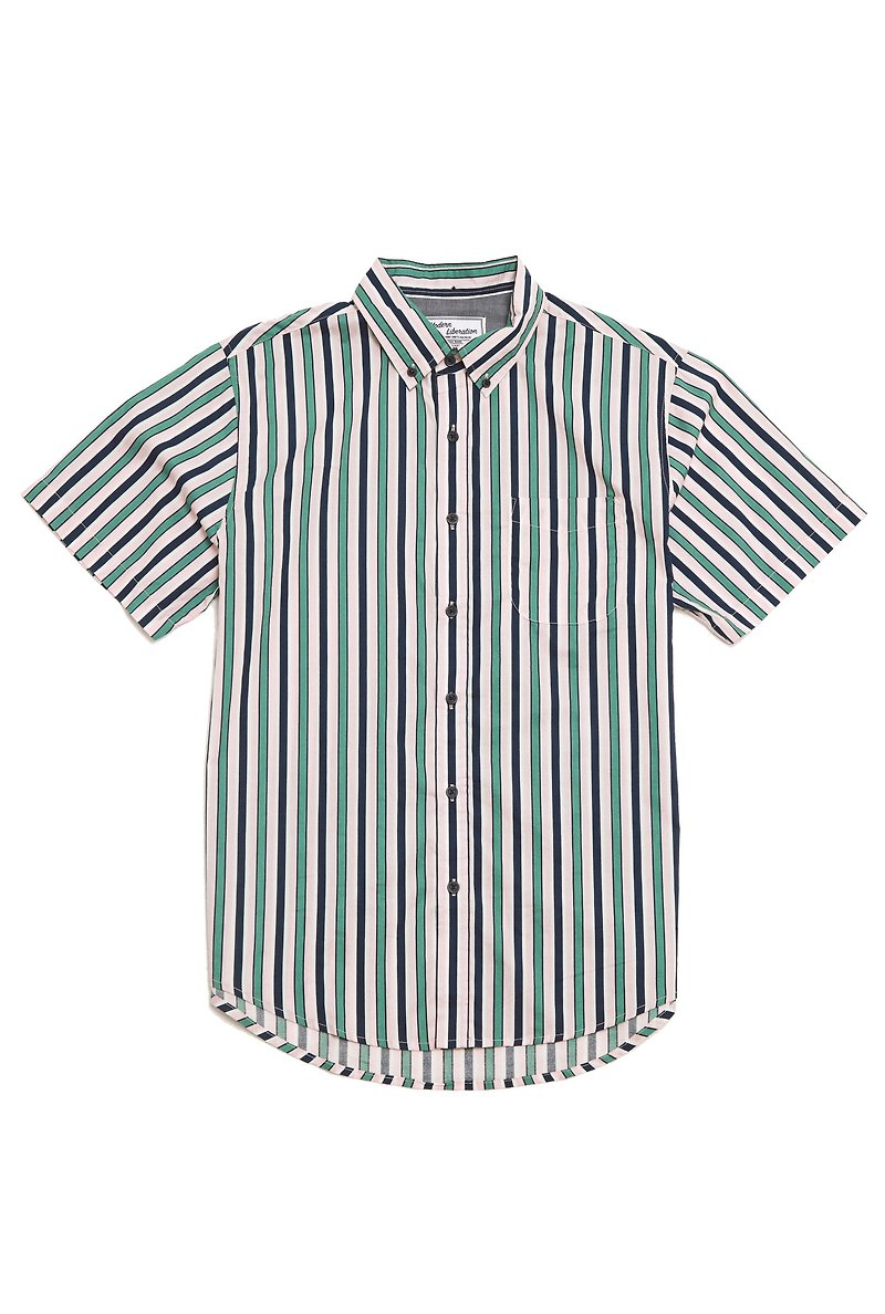 Vintage Stripe Shirt - เสื้อเชิ้ตผู้ชาย - ผ้าฝ้าย/ผ้าลินิน 