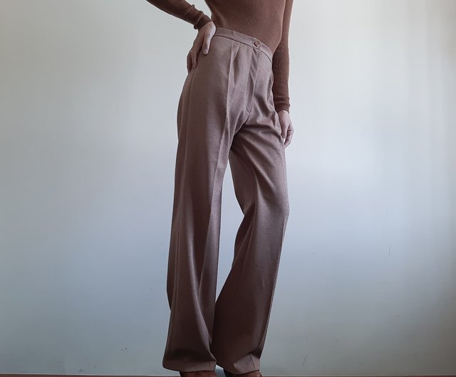 ビンテージ 70s USAヒッピー サーモンピンク センタープレス フレアパンツ ビンテージ 70s USAヒッピー サーモンピンク センタープレス