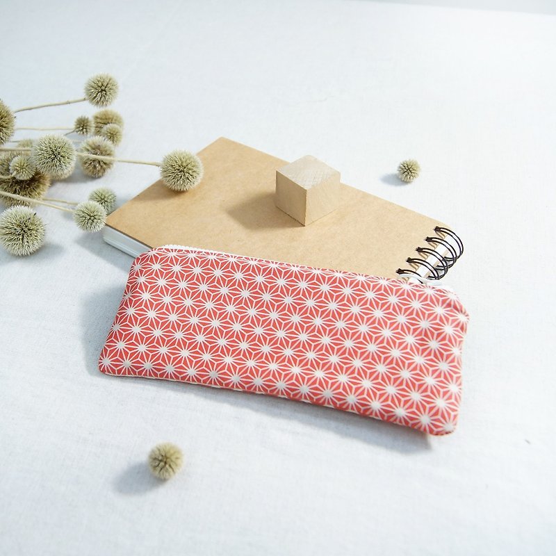 Hand made vintage geometric pencil case - red - Pencil Cases - Cotton & Hemp Red