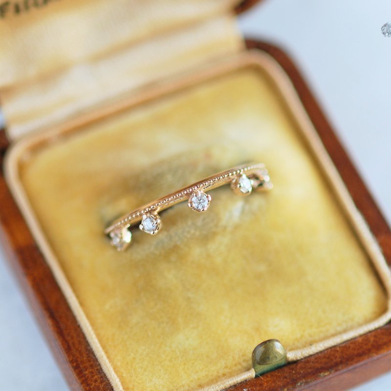 five stone ring diamond / K10YG [made to order]