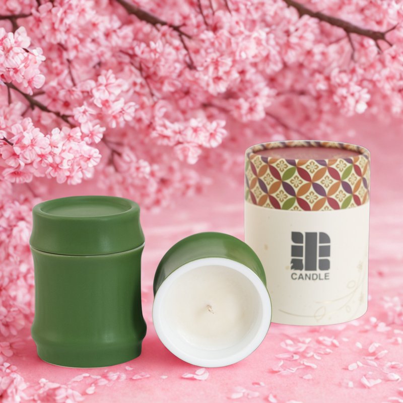 お米 キャンドル お米Candle アロマキャンドル 天然素材 桜 さくら  日本製 ハンドメイド お米ワックス 100% 国産 - 香氛蠟燭/燭台 - 環保材質 粉紅色
