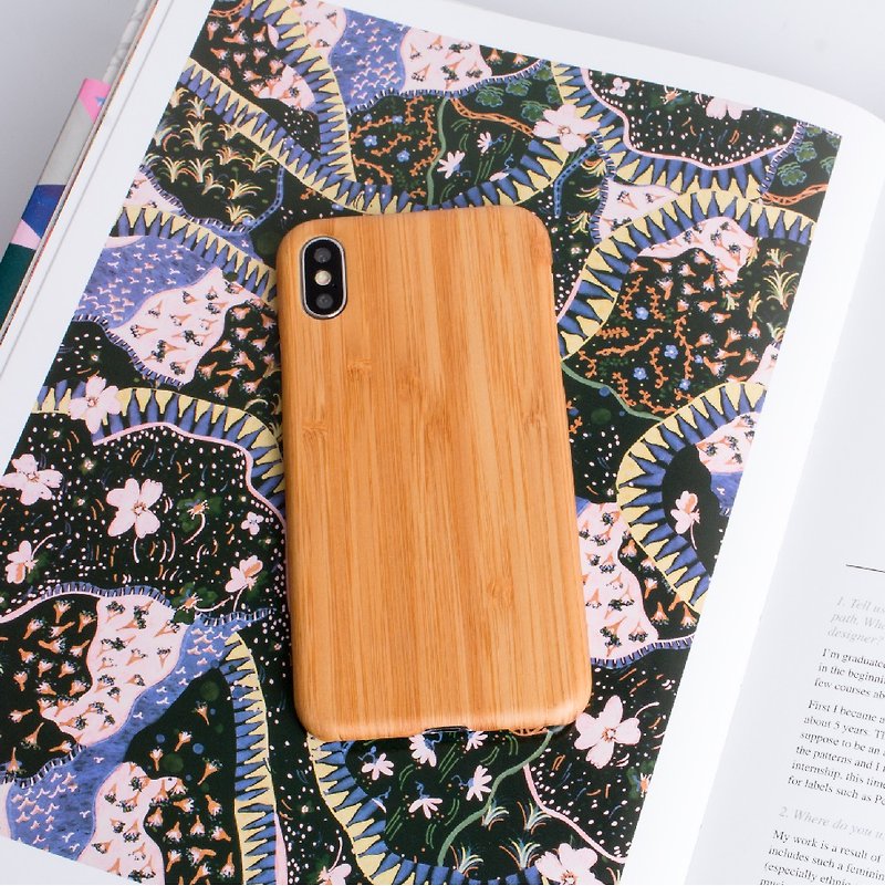 [Pure wood phone case] iPhone XR-Carbonized bamboo